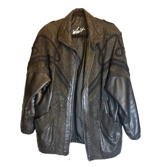 Vintage 80/90s Winlit Women’s Genuine Leather Jacket Size Medium / Sku Winlit0 - Picture 3 of 13